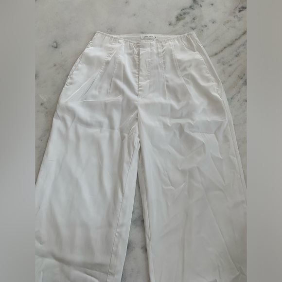 12th Tribe Halley White Satin Trousers Medium - Picture 3 of 6